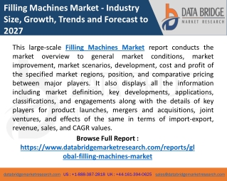 Filling Machines Market – Industry Trends and Forecast to 2027