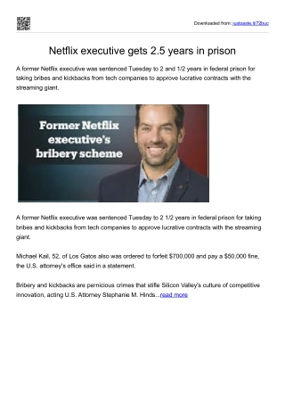 Netflix executive gets 2.5 years in prison