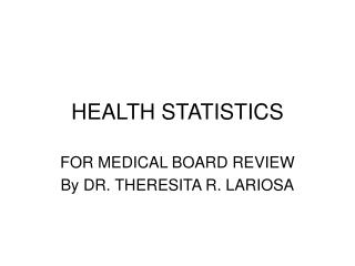 HEALTH STATISTICS