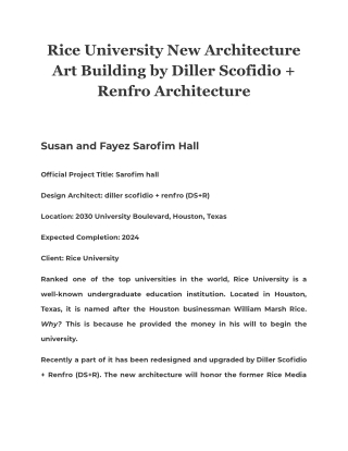 Rice University New Architecture Art Building by Diller Scofidio   Renfro Archit