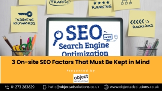 3 On-site Seo Factors That Must be Kept in Mind