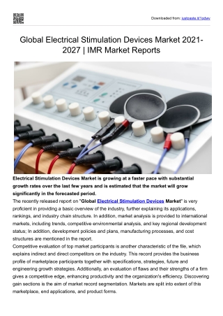 Global Electrical Stimulation Devices Market Analysis, Forecast To 2027