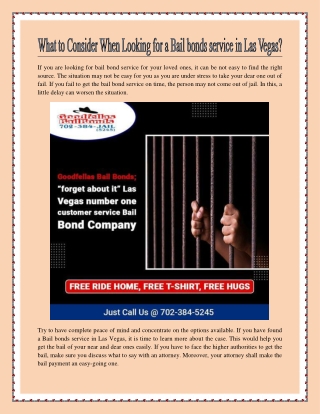 What to Consider When Looking for a Bail bonds service in Las Vegas