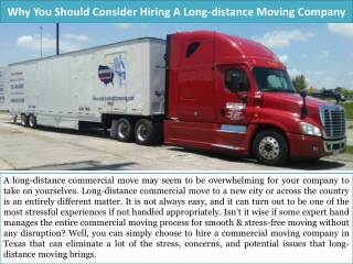 Why You Should Consider Hiring A Long-distance Moving Company?