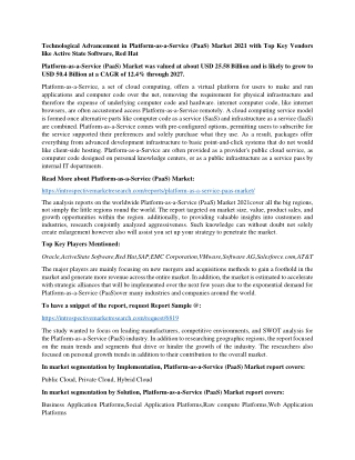platform as a service paas market