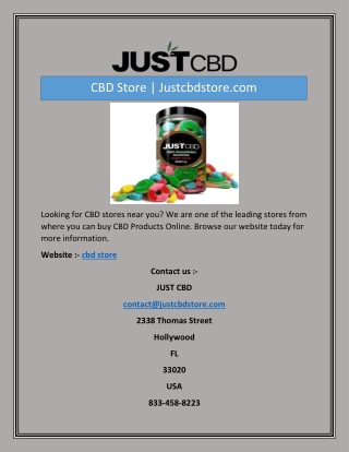 CBD Store | Justcbdstore.com