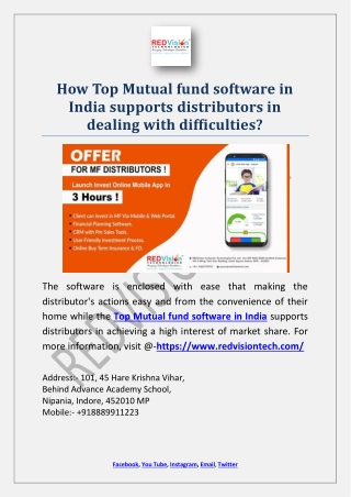 How Top Mutual fund software in India supports distributors in dealing with difficulties