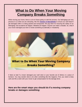 What to Do When Your Moving Company Breaks Something