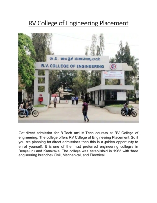 RV College of Engineering Placement