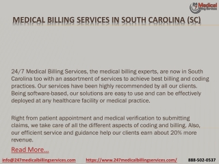 Medical Billing Services in South Carolina (SC)