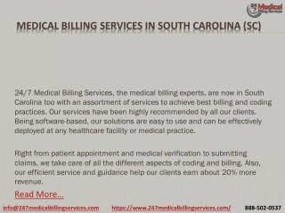 Medical Billing Services in South Carolina (SC) PDF