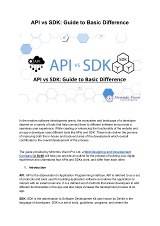 API vs SDK: Guide to Basic Difference