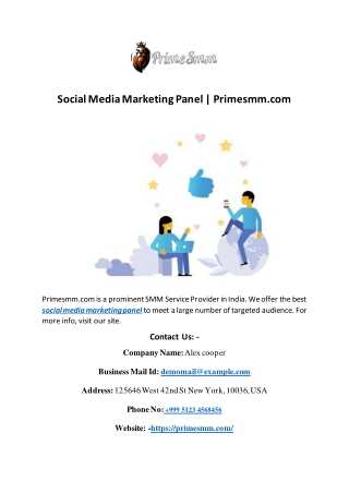 Social Media Marketing Panel | Primesmm.com