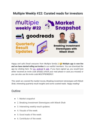 Multipie Weekly #22 Curated reads for investors