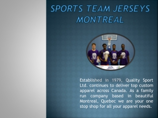 Sports Team Jerseys Montreal