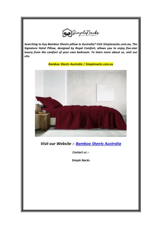 Bamboo Sheets Australia Simplenacks.com.au