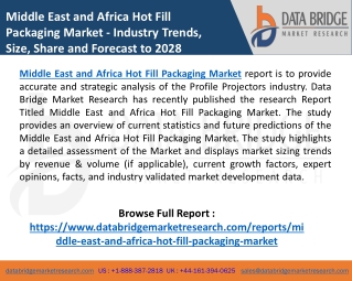 Middle East and Africa Hot Fill Packaging Market Share, Competitive Analysis,