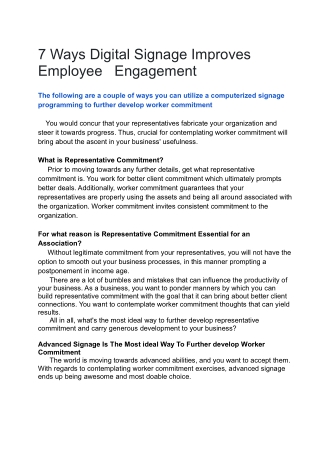 7 Ways Digital Signage Improves Employee Engagement