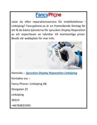 sprucken display reparation Linköping  Fancyphone.se