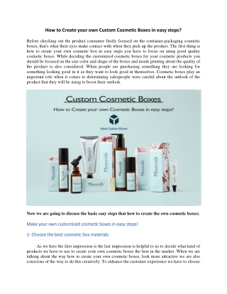 How to Create your own Custom Cosmetic Boxes in easy steps