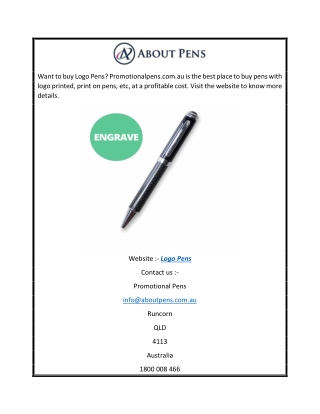 Logo Pens  Promotionalpens.com.au