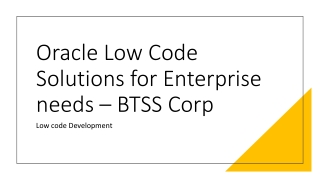 Oracle Low Code Solutions for Enterprise needs – BTSS Corp