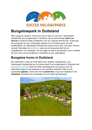 Bungalowpark Duitsland