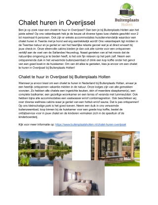 Chalet huren in Overijssel