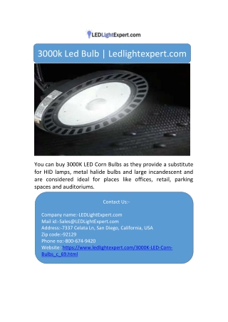 3000k Led Bulb | Ledlightexpert.com