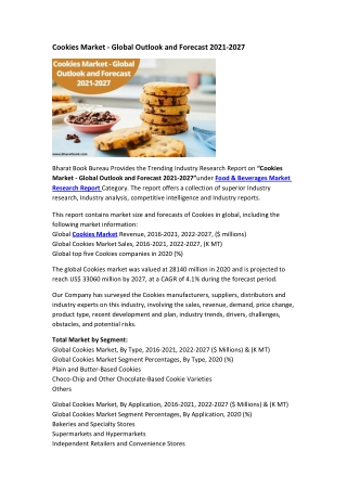 Cookies Market - Global Outlook and Forecast 2021-2027