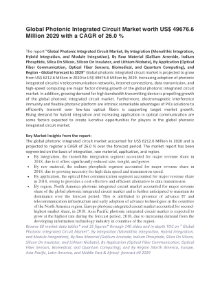 Global Photonic Integrated Circuit Market