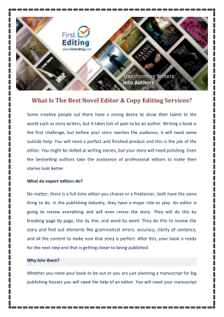 What Is The Best Novel Editor & Copy Editing Services