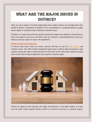What Are The Major Issues In Divorce