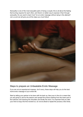 How to give a 10 Erotic massage, following these simple steps
