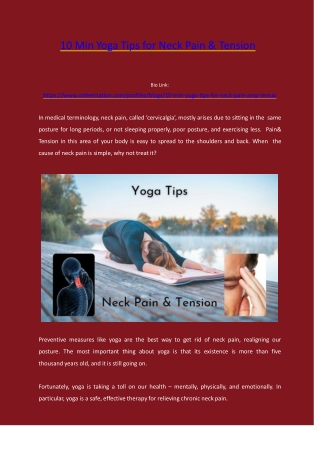 10 Min Yoga Tips for Neck Pain