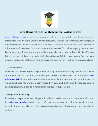 How to Rewrite 5 Tips for Mastering the Writing Process