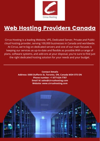 Web Hosting Providers Canada
