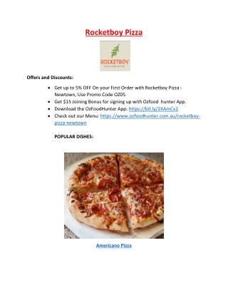 5% Off - Rocketboy Pizza Menu - Pizza restaurant Newtown, NSW