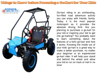 Things to Know before Procuring a Go-Kart for Your Kids