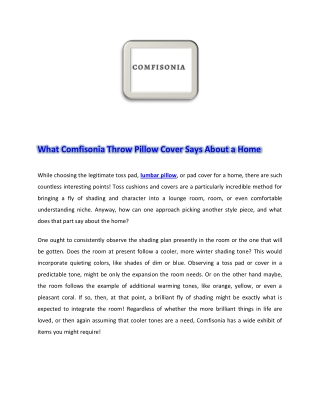 What Comfisonia Throw Pillow Cover Says About a Home