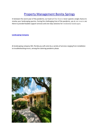 Property Management Bonita Springs