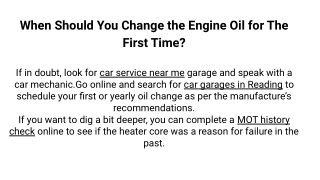 When Should You Change the Engine Oil for The First Time_