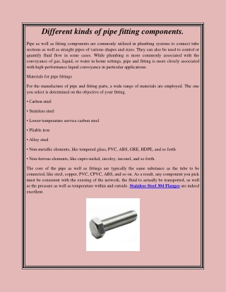 Different kinds of pipe fitting components