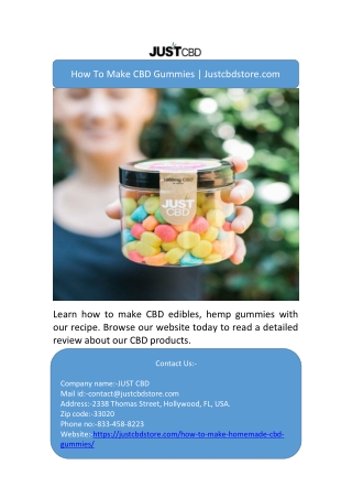 How To Make CBD Gummies | Justcbdstore.com