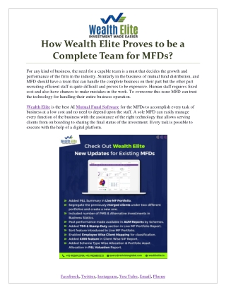 How Wealth Elite Proves to be a Complete Team for MFDs