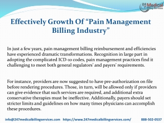 Effectively Growth Of “Pain Management Billing Industry”
