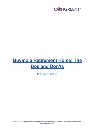 Buying a Retirement Home_ The Dos and Don’ts