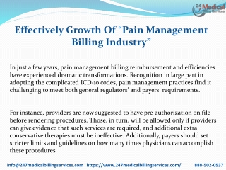 Effectively Growth Of “Pain Management Billing Industry” PDF