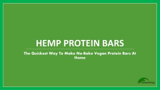 Benefits of Organic Hemp Protein Bars