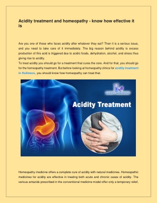 Acidity treatment and homeopathy